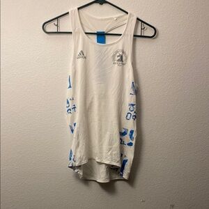 Adidas White and Blue Tank Top